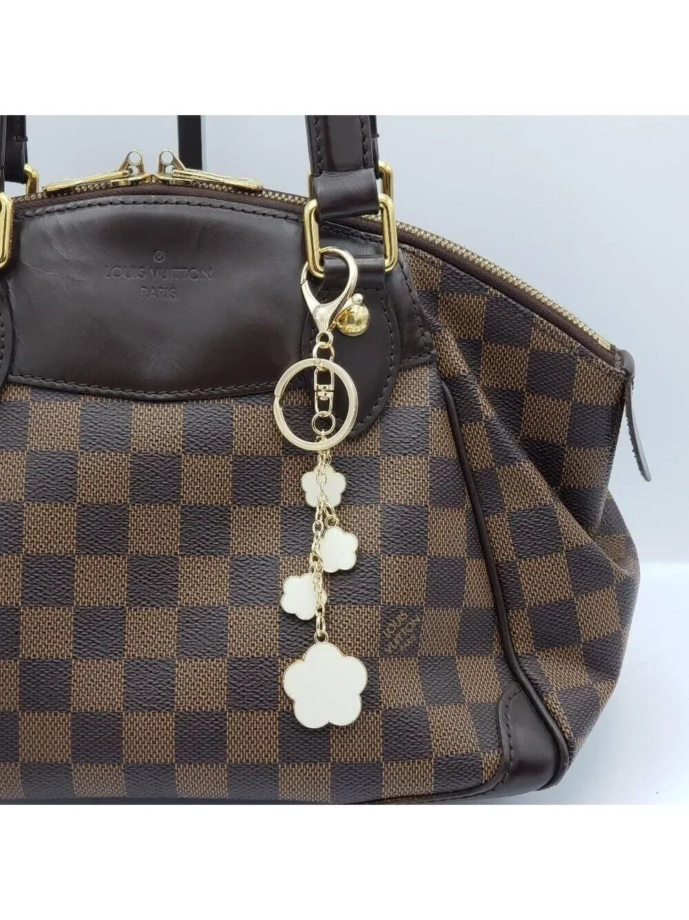 Authentic Louis Vuitton Lock & Key with Unbranded Flower Charm, Keychain